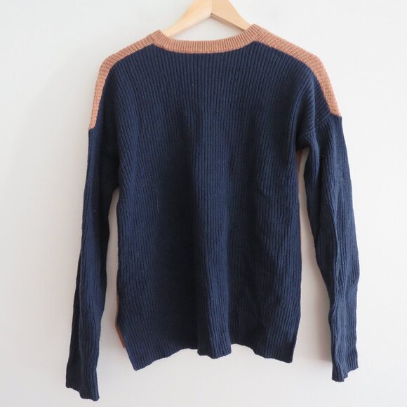 MADEWELL Thompson Pocket Pullover Sweater in Colorblock Heather Timber - Size XS - Picture 11 of 16